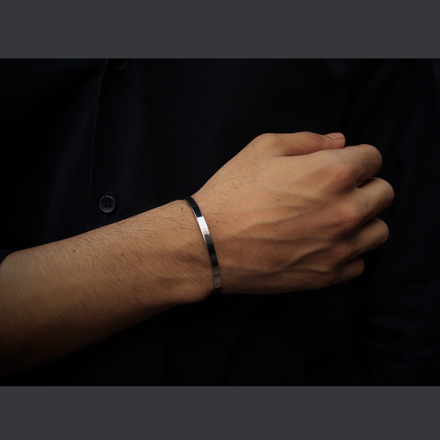5mm Matte Finish 316 Surgical Stainless Steel Customized Personalised Laser Engraved Free Size Cuff Kada Bangle Bracelet Unisex
