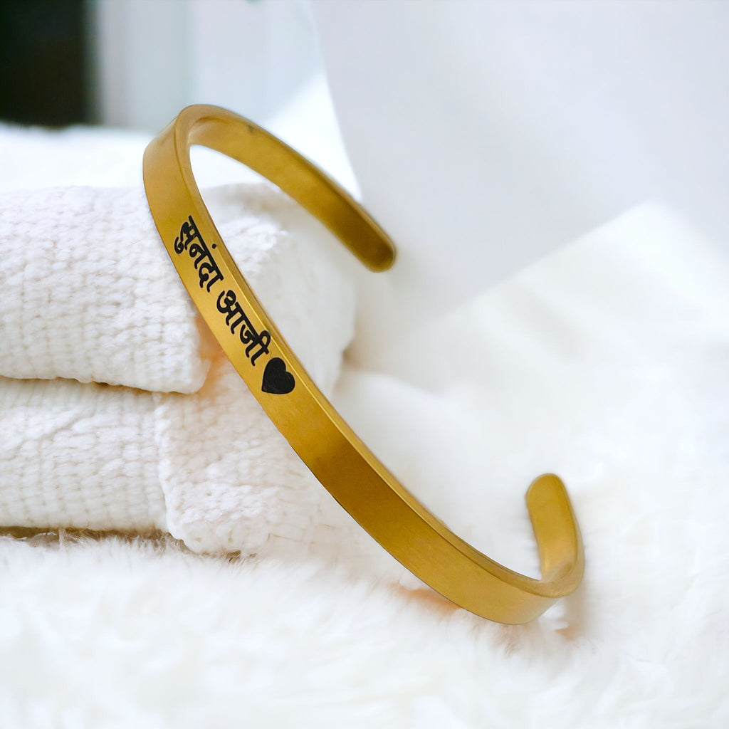 5mm Matte Finish 316 Surgical Stainless Steel Customized Personalised Laser Engraved Free Size Cuff Kada Bangle Bracelet Unisex