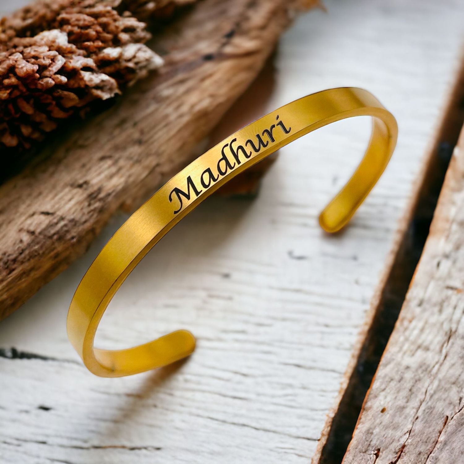 5mm Matte Finish 316 Surgical Stainless Steel Customized Personalised Laser Engraved Free Size Cuff Kada Bangle Bracelet Unisex