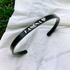 5mm Matte Finish 316 Surgical Stainless Steel Customized Personalised Laser Engraved Free Size Cuff Kada Bangle Bracelet Unisex