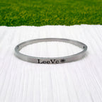 4mm Matte Finish 316 Surgical Stainless Steel Silver Customized Personalised Laser Engraved Kada Bangle Bracelet Unisex