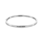 4mm Matte Finish 316 Surgical Stainless Steel Silver Customized Personalised Laser Engraved Kada Bangle Bracelet Unisex