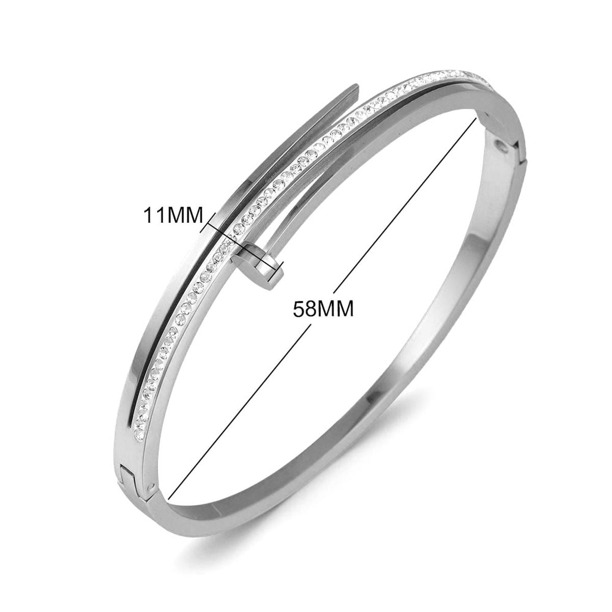 Gothic Nail CZ Rose Gold Stainless Steel Openable Kada Bulk