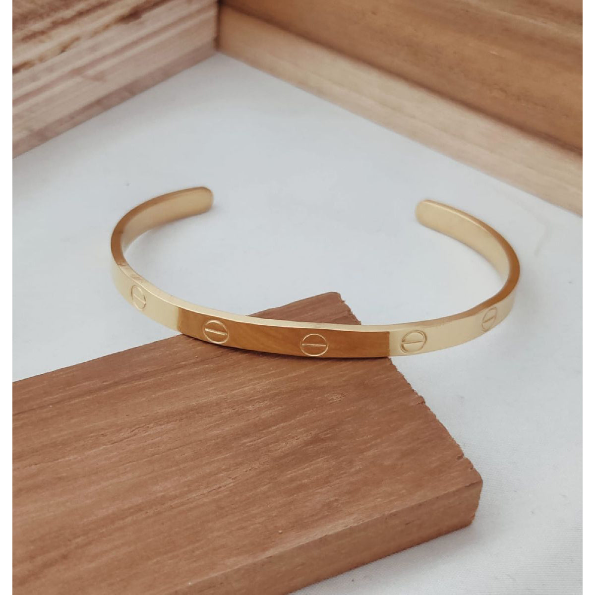 Screw Stainless Steel Gold Bangle Kada Cuff Unisex Bulk