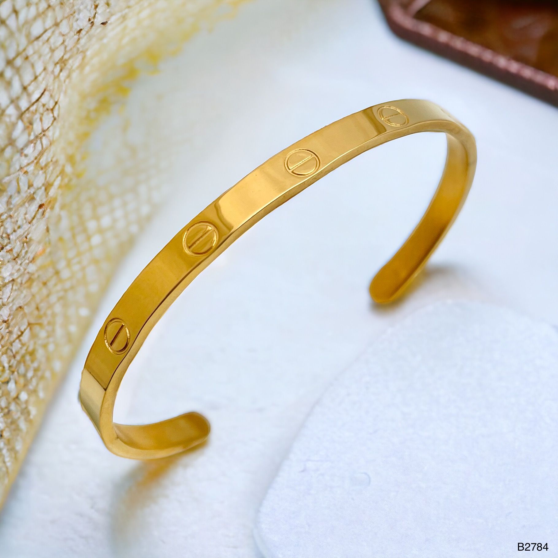 Screw Stainless Steel Gold Bangle Kada Cuff Unisex Bulk