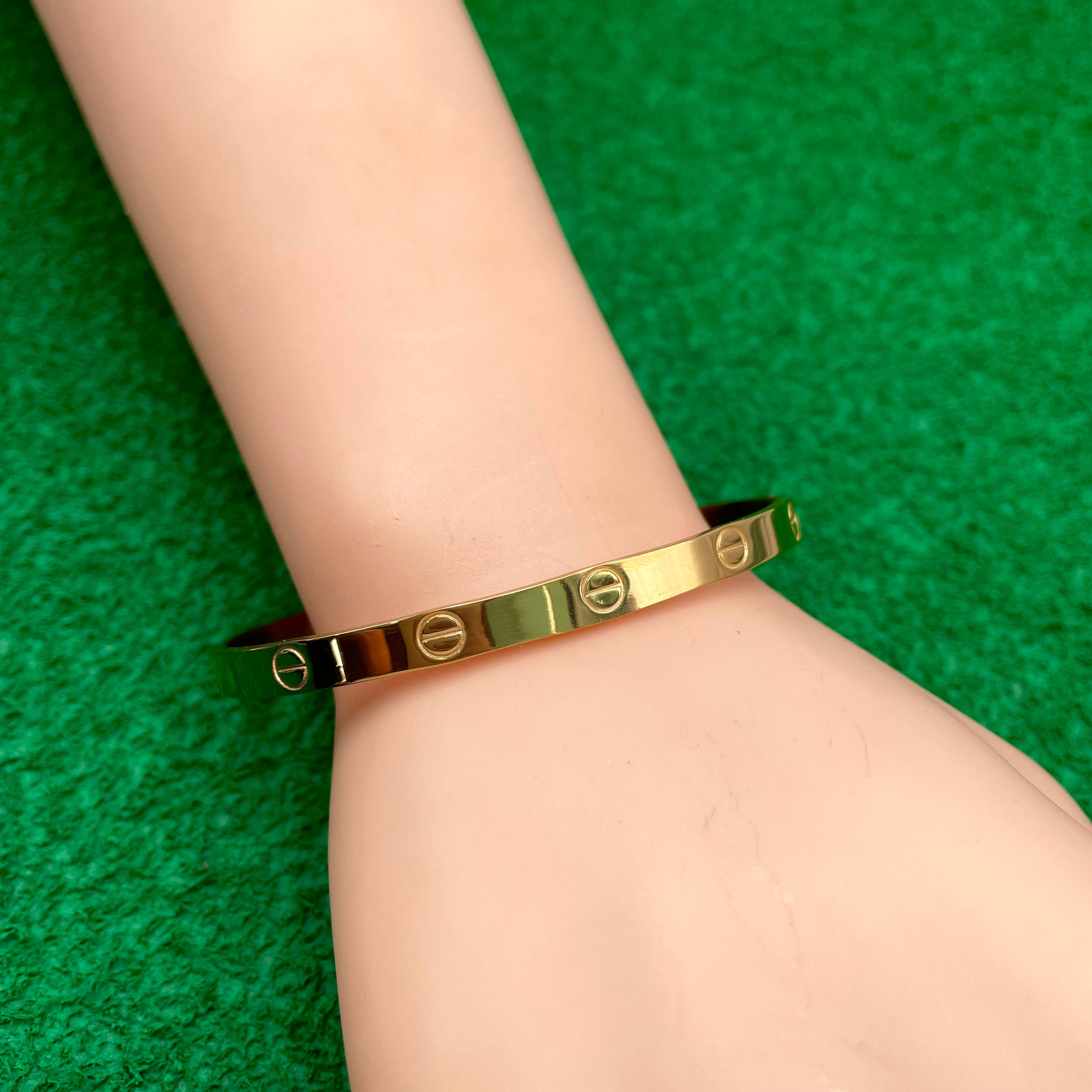 Screw Stainless Steel Gold Bangle Kada Cuff Unisex Bulk