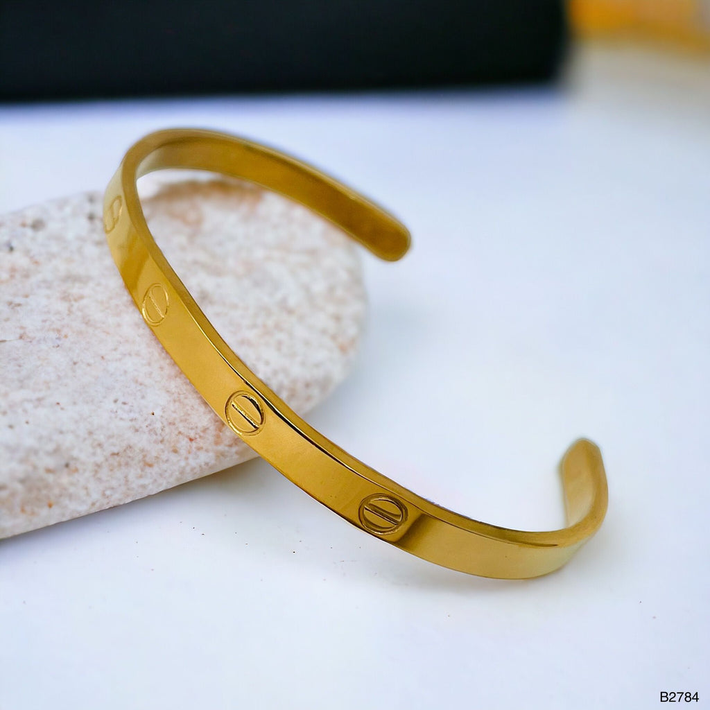 Screw Stainless Steel Gold Bangle Kada Cuff Unisex Bulk