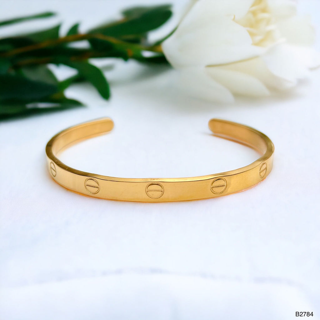 Screw Stainless Steel Gold Bangle Kada Cuff Unisex Bulk