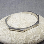 Stainless Steel Plain Silver Hexagon Cuff Kada For Women Bulk