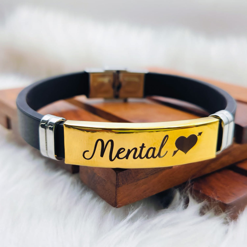 Customized Personalised Letter Engraved Id Wrist Band Bracelet Bulk