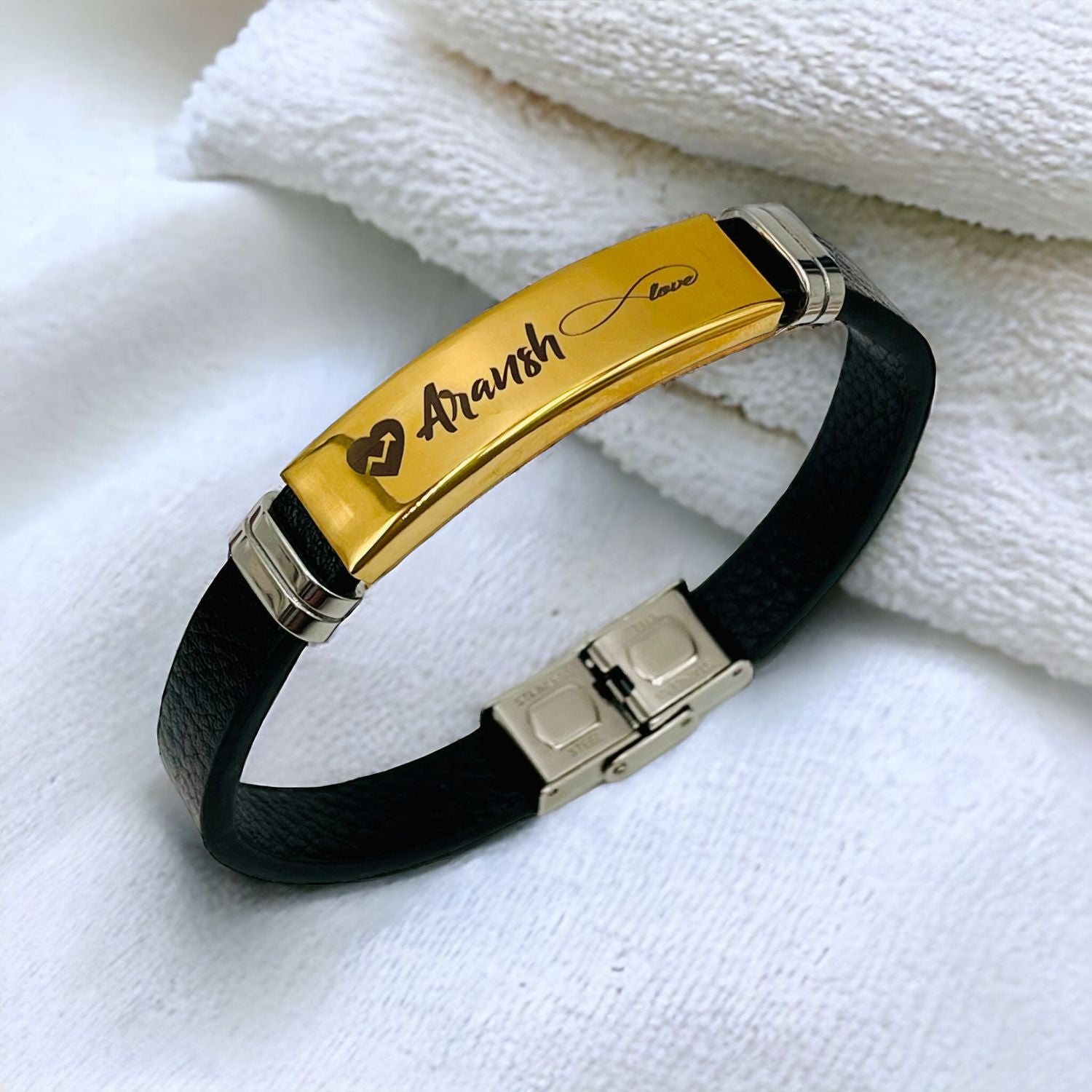 Customized Personalised Letter Engraved Id Wrist Band Bracelet Bulk
