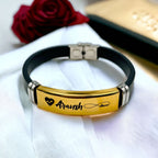 Customized Personalised Letter Engraved Id Wrist Band Bracelet Bulk