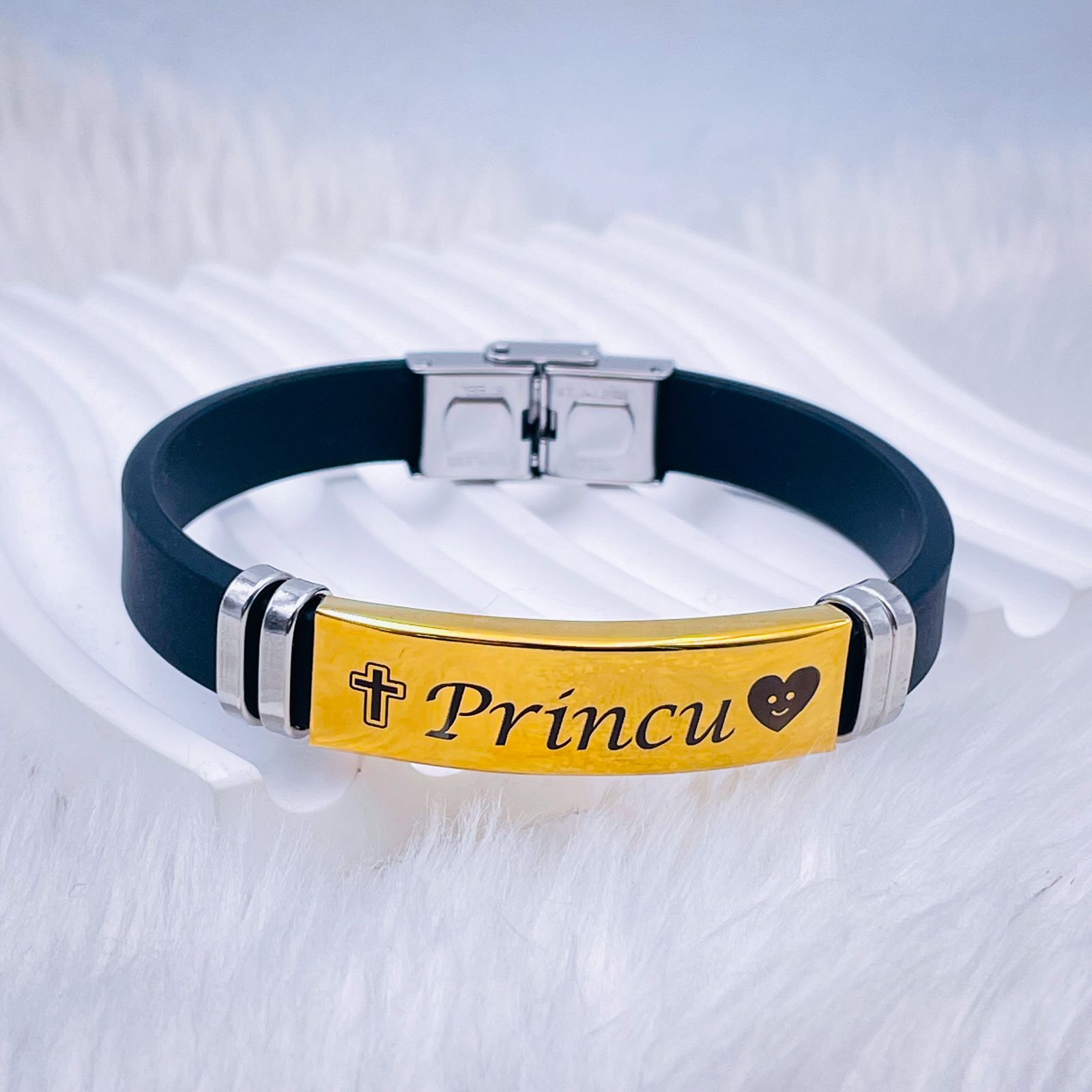Customized Personalised Letter Engraved Id Wrist Band Bracelet Bulk