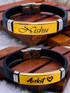 Customized Personalised Letter Engraved Id Wrist Band Bracelet Bulk