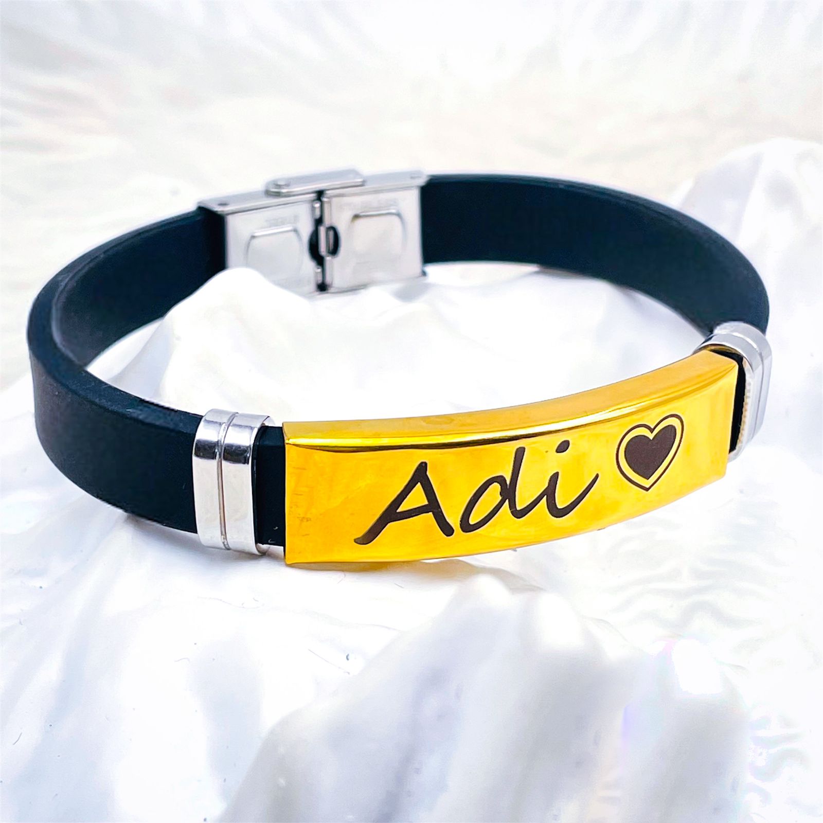 Customized Personalised Letter Engraved Id Wrist Band Bracelet Bulk
