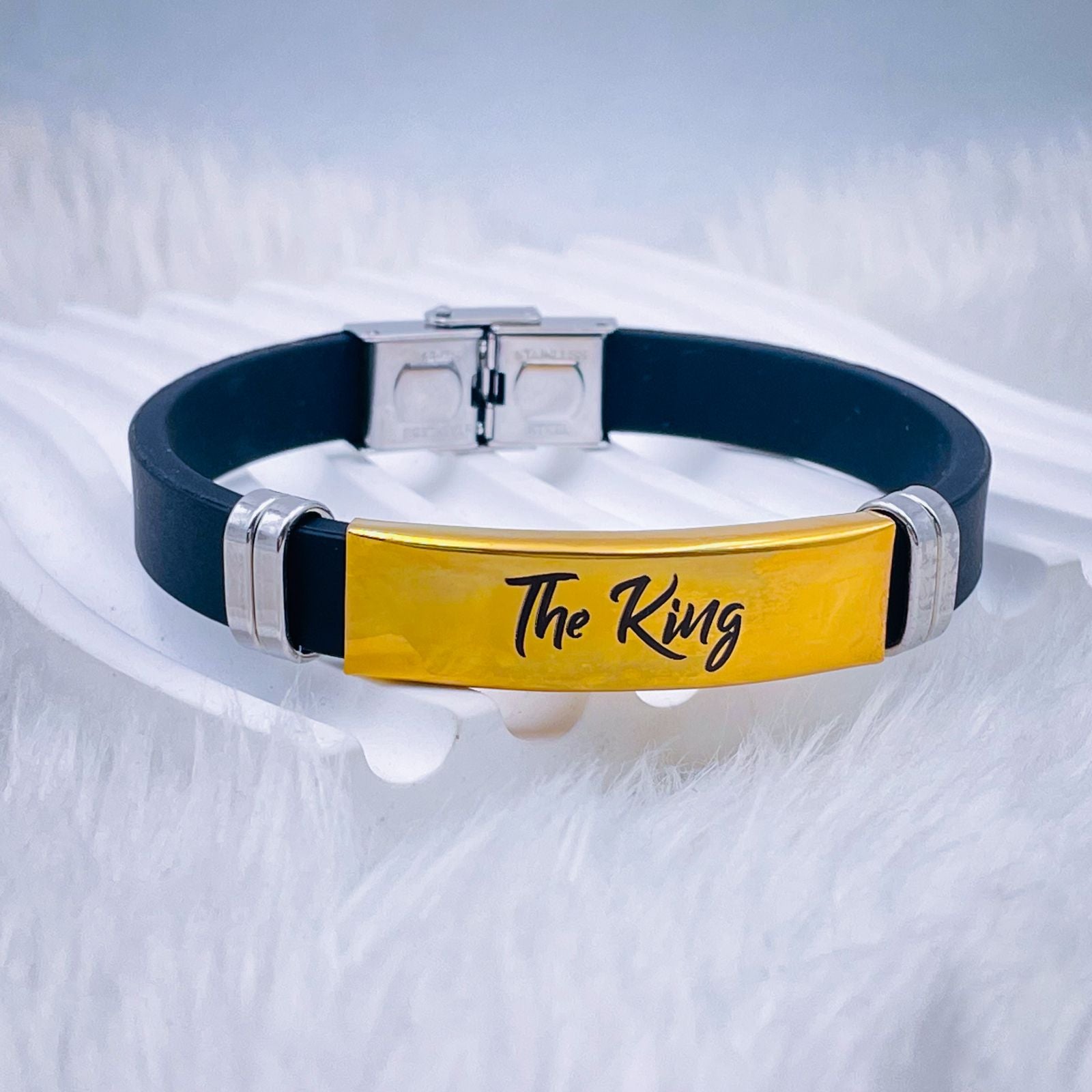 Customized Personalised Letter Engraved Id Wrist Band Bracelet Bulk