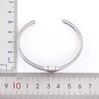 Copper Cubic Zirconia Heart Gold Openable Bangle Cuff For Women Bulk