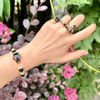 Copper CZ Enamel Panther Black Gold Openable Bangle Cuff Only Bulk