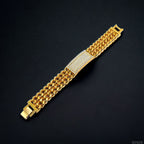 Hip Hop Iced Out Gold Rhinestone Lightning Curb Gold Bracelet Id Bulk