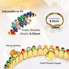 Multi Color Oval Cubic Zirconia Copper Free Size Bangle Kada Bulk