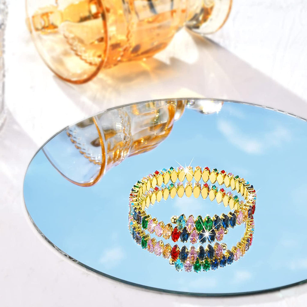 Multi Color Oval Cubic Zirconia Copper Free Size Bangle Kada Bulk