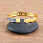Graduating Shades Blue Purple Zircon Gold Openable Bangle Kada Bulk
