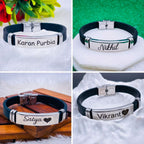Customized Personalised Letter Engraved Id Wrist Band Bracelet Bulk