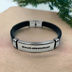 Customized Personalised Letter Engraved Id Wrist Band Bracelet Bulk