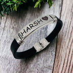 Customized Personalised Letter Engraved Id Wrist Band Bracelet Bulk