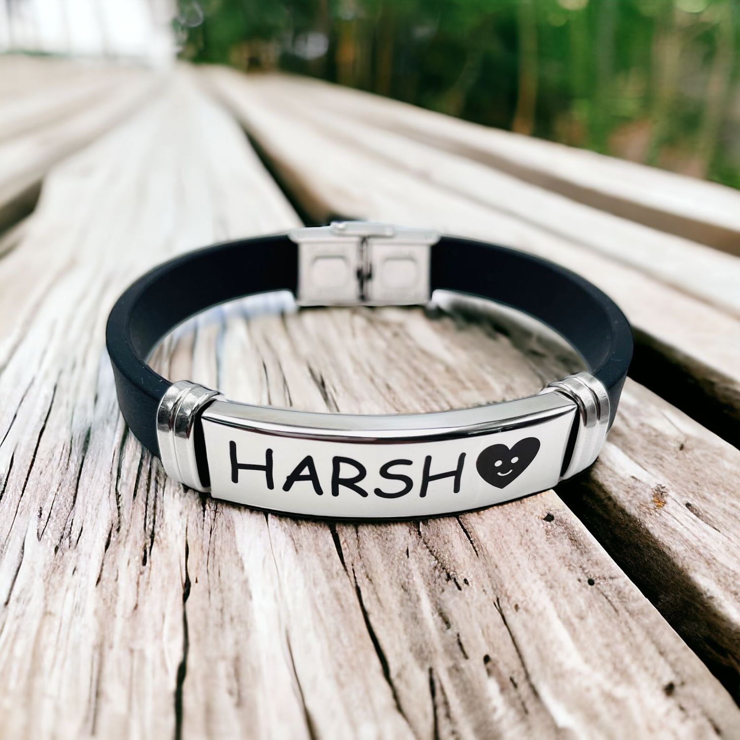 Customized Personalised Letter Engraved Id Wrist Band Bracelet Bulk