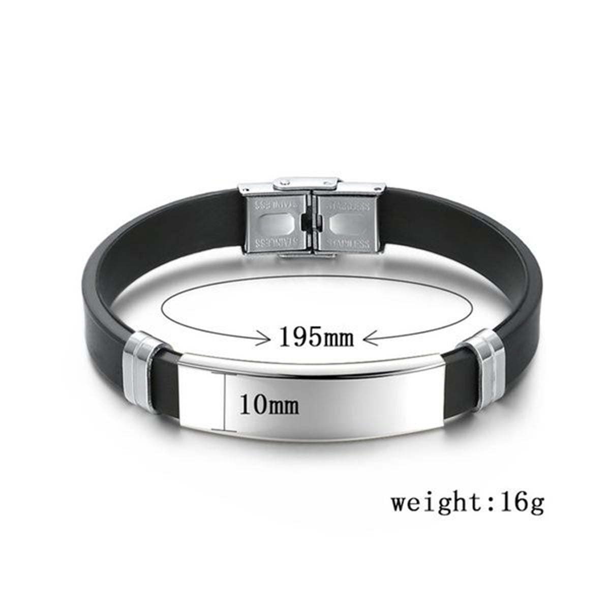 Customized Personalised Letter Engraved Id Wrist Band Bracelet Bulk