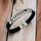 Customized Personalised Letter Engraved Id Wrist Band Bracelet Bulk