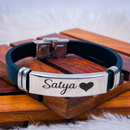 Customized Personalised Letter Engraved Id Wrist Band Bracelet Bulk