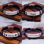 Customized Personalised Letter Engraved Id Wrist Band Bracelet Bulk