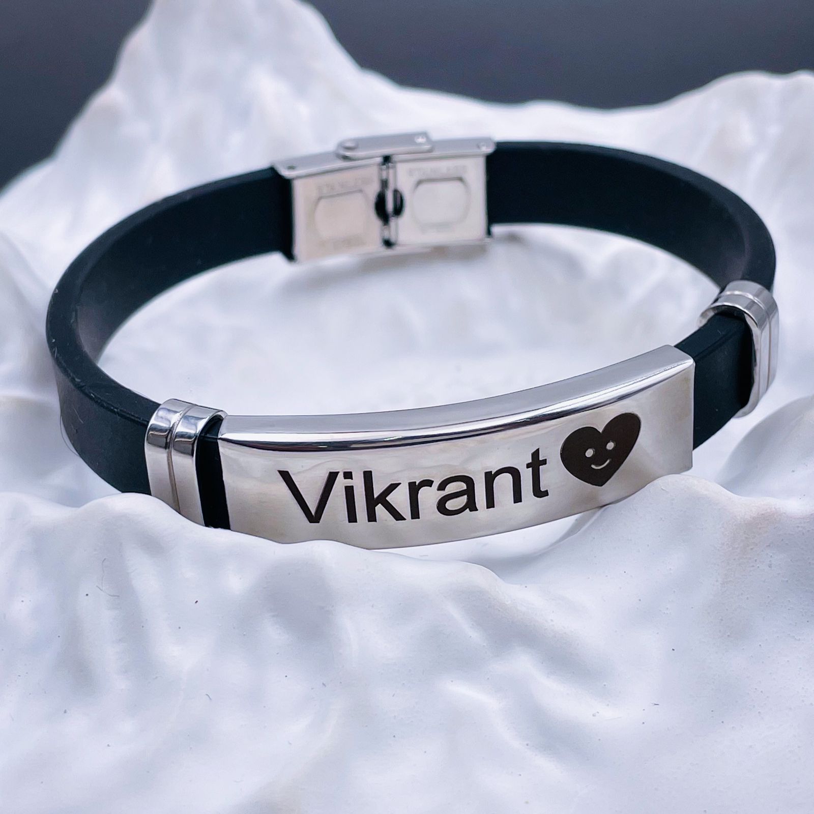 Customized Personalised Letter Engraved Id Wrist Band Bracelet Bulk