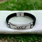 Customized Personalised Letter Engraved Id Wrist Band Bracelet Bulk