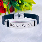 Customized Personalised Letter Engraved Id Wrist Band Bracelet Bulk