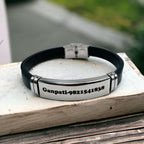 Customized Personalised Letter Engraved Id Wrist Band Bracelet Bulk
