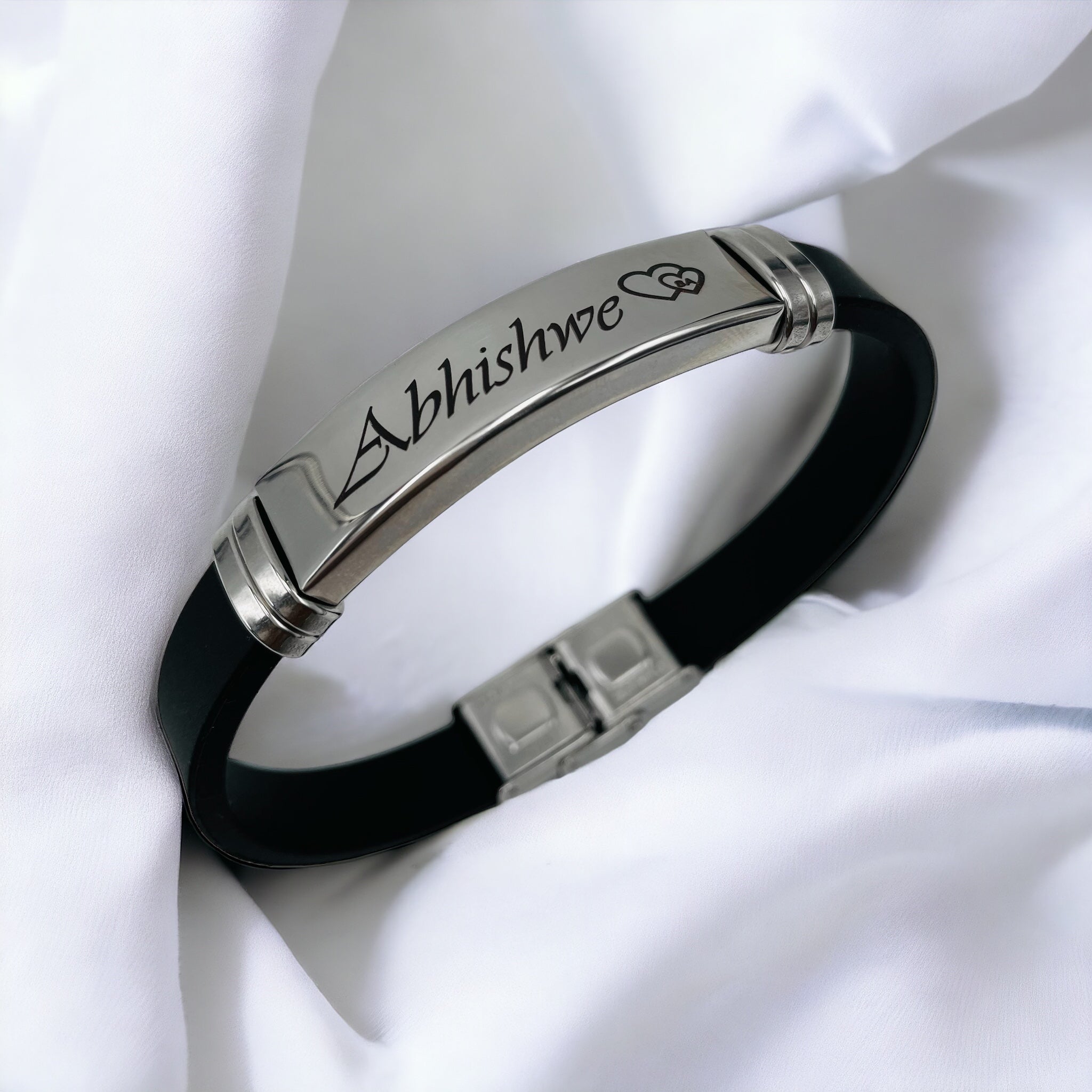 Customized Personalised Letter Engraved Id Wrist Band Bracelet Bulk