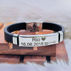 Customized Personalised Letter Engraved Id Wrist Band Bracelet Bulk