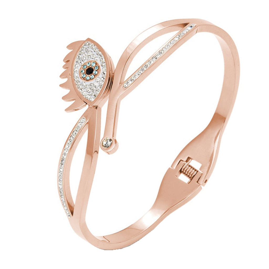 Cluster CZ 18K Rose Gold Stainless Steel Openable Kada Bulk