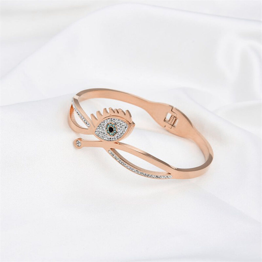 Cluster CZ 18K Rose Gold Stainless Steel Openable Kada Bulk