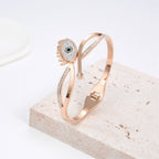 Cluster CZ 18K Rose Gold Stainless Steel Openable Kada Bulk
