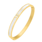 Mother Of Pearl CZ Rose Gold Stainless Steel Kada Bangle Bulk