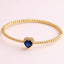 Sapphire Blue Love Heart CZ 18K Gold Cuff Kada Bracelet Bulk