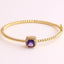 Purple Cushion Cut Cubic Zirconia 18K Gold Cuff Kada Bracelet Bulk