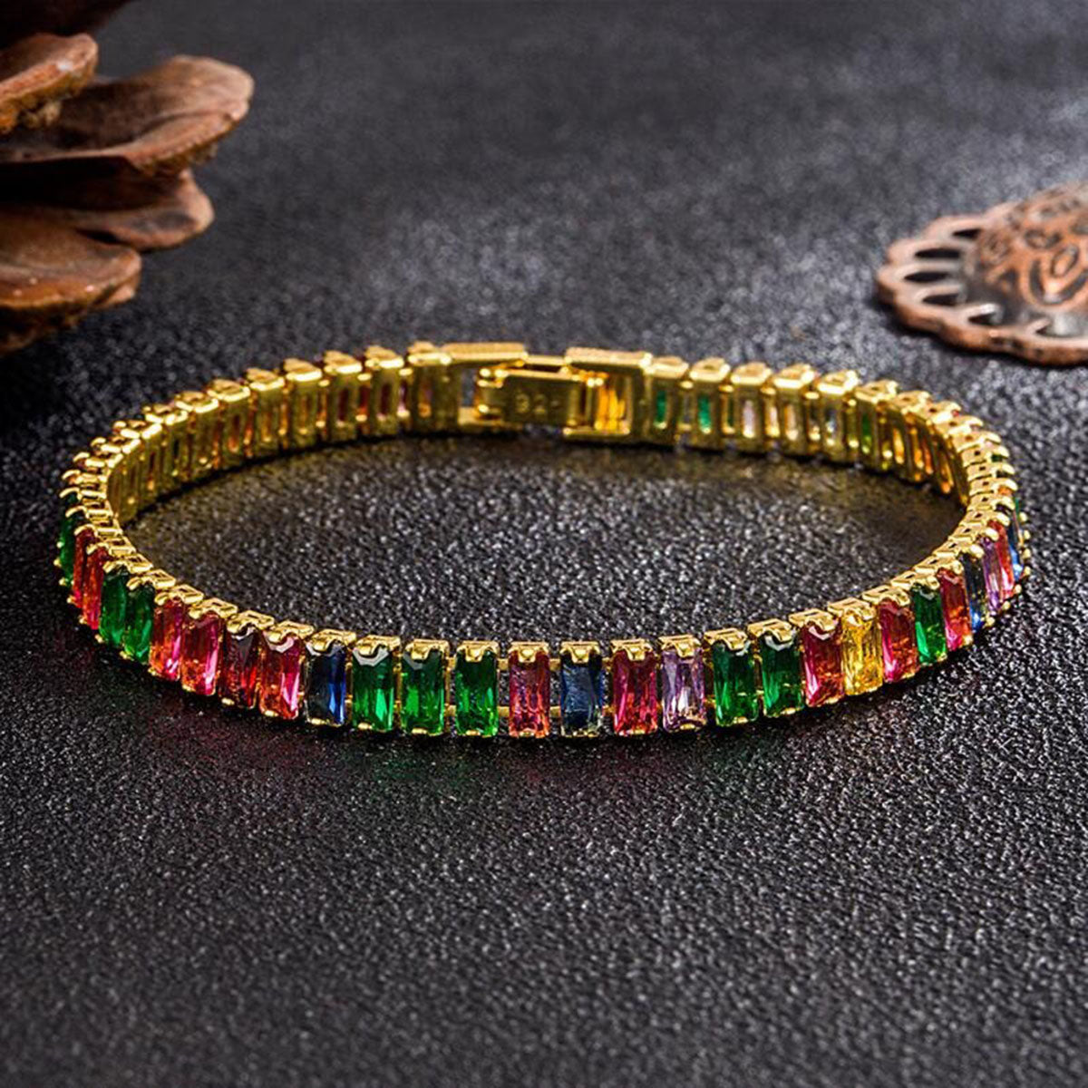Silver Baguette CZ American Diamond CZ Tennis Bracelet Bulk