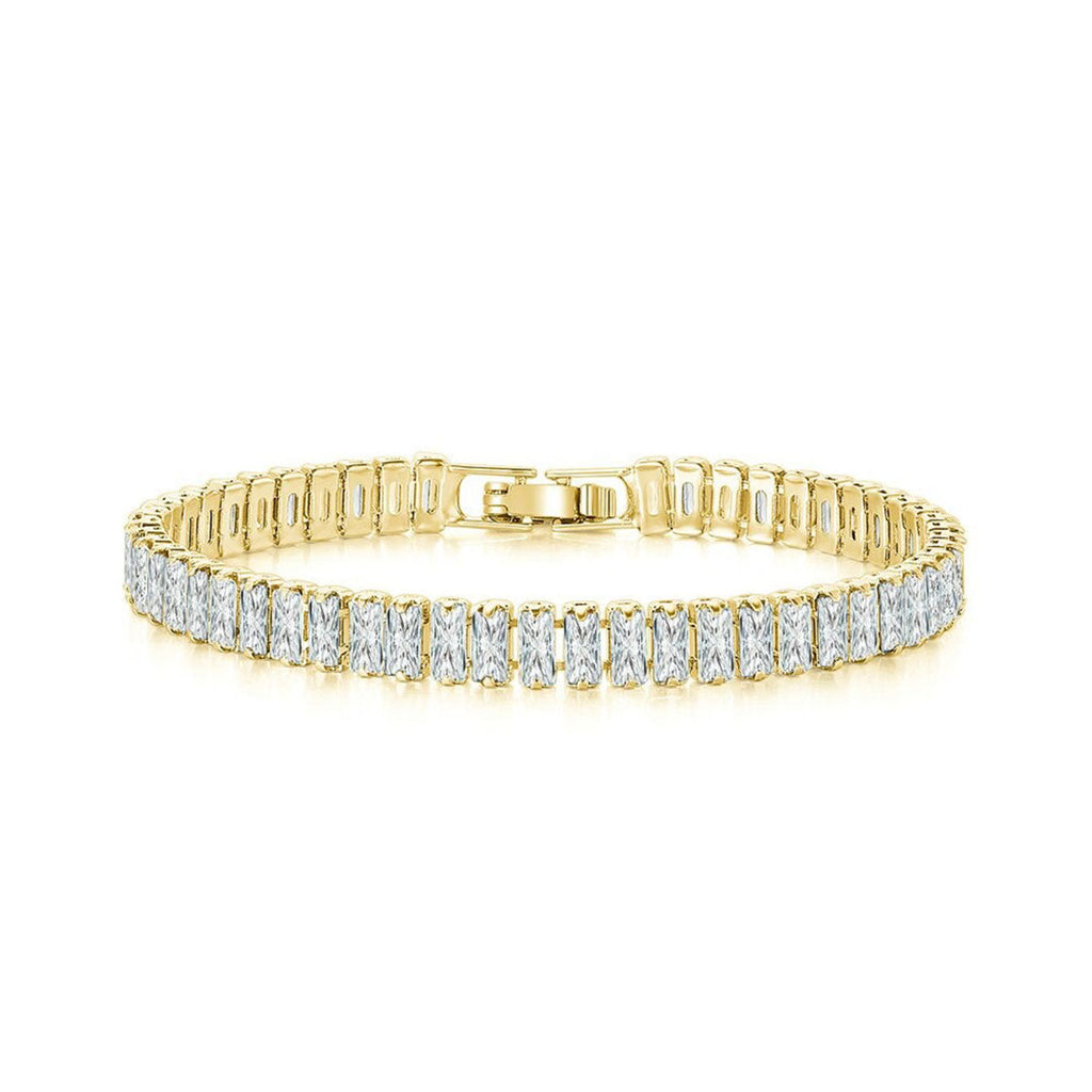 Silver Baguette CZ American Diamond CZ Tennis Bracelet Bulk