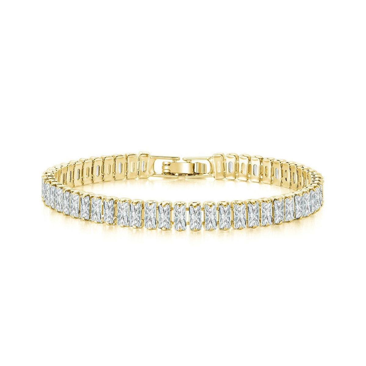 Silver Baguette CZ American Diamond CZ Tennis Bracelet Bulk