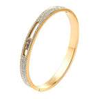 Dancing Zircons 18K Gold Stainless Steel Openable Kada Bangle Bulk